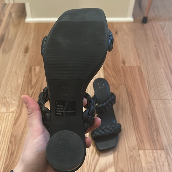 A New Day Elegant Black Braided Heeled Sandals - Picture 4 of 5